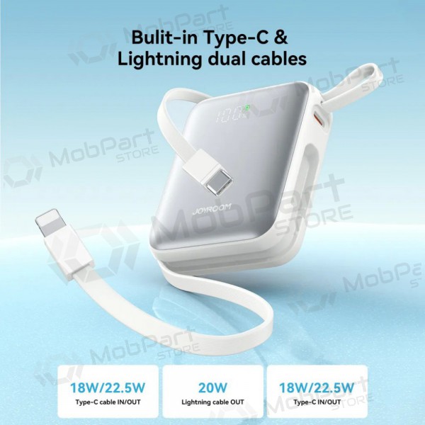 Ārējā baterija Power Bank Joyroom JR-PBF27 22.5W Mini 10000mAh balta