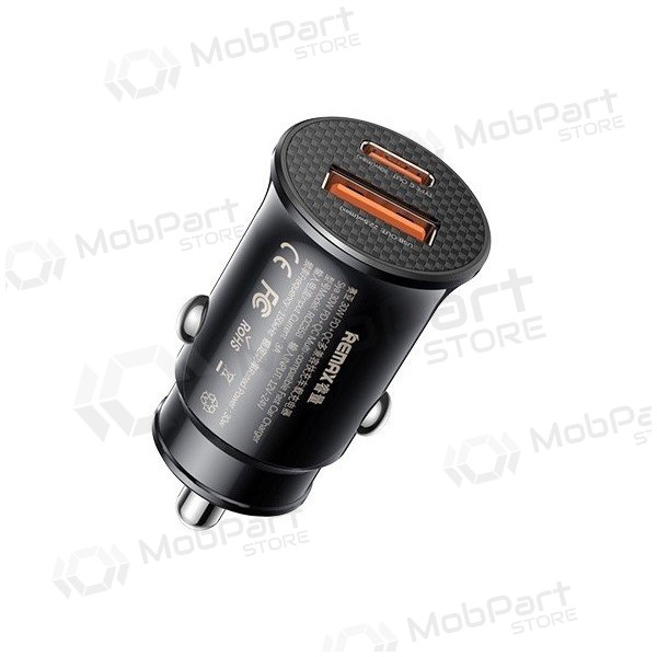 Auto lādētājs Remax RCC358 30W USB-C/USB-A melns