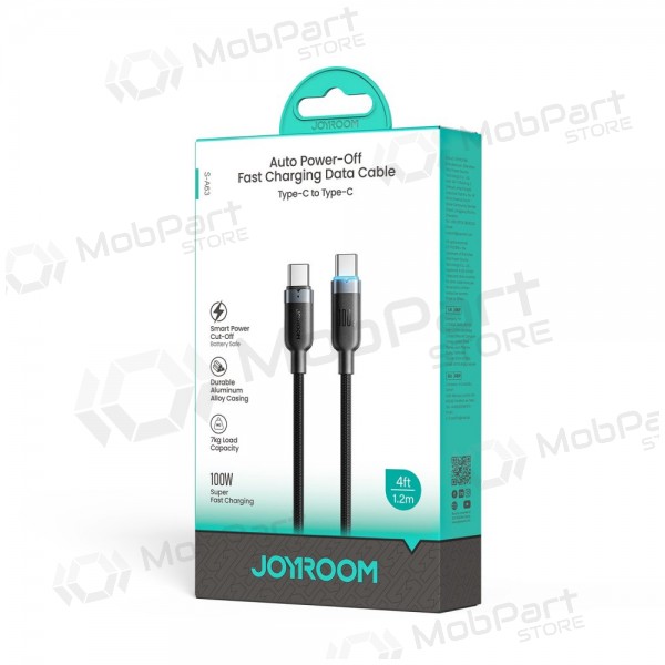 USB-C kabelis Joyroom S-A63 USB-C uz USB-C 1.2 m 100 W melns