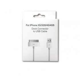 USB kabelis iPhone 4 30-Pin 1.0m HQ