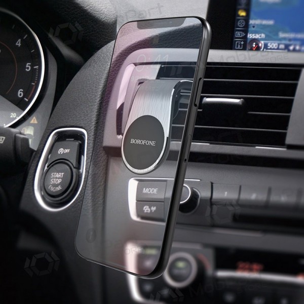 Automobilinis Universāls telefono laikiklis Borofone BH10, tvirtinamas ant ventiliacijos grotelių, magnetinis, melns