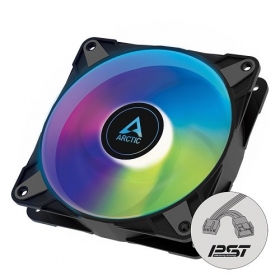 ARCTIC P12 PWM PST A-RGB, korpusa ventilators, 4-pin, 120mm, melns