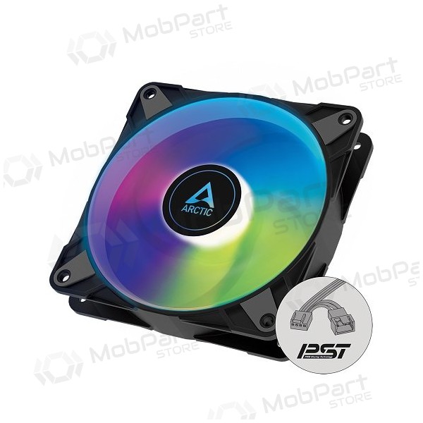 ARCTIC P12 PWM PST A-RGB, korpusa ventilators, 4-pin, 120mm, melns