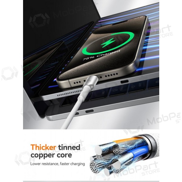 USB kabelis Joyroom S-A51 USB-C to Lightning 30W 1.2m pelēks