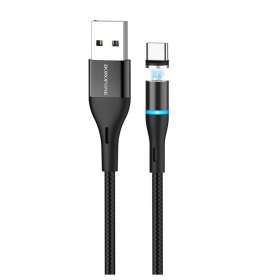 USB kabelis Borofone BU16 Skill Magnetic Type-C 1.0m (melns)