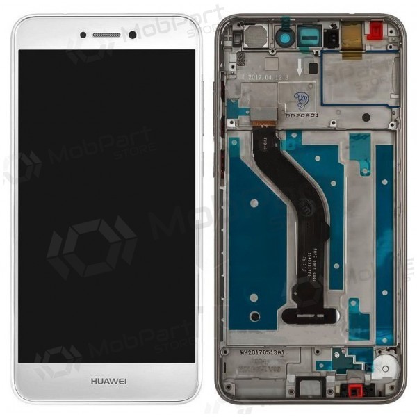 Huawei P8 Lite (2017) / P9 Lite (2017) / Honor 8 Lite ekrāns (balts) (ar rāmīti)