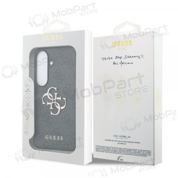 Samsung Galaxy S26 maciņš - Guess PU 4G Metal Logo (pelēks)