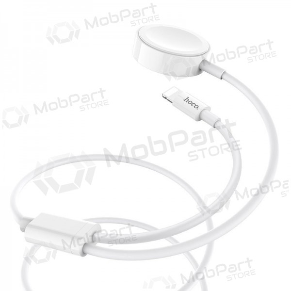 USB kabelis HOCO U69 lightning 1.0m (with iWatch wireless charger) (balts)