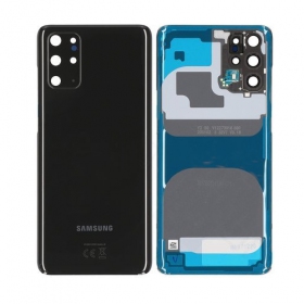 Samsung G985 / G986 Galaxy S20 Plus aizmugurējais baterijas vāciņš melns (Cosmic Black) (lietots grade A, oriģināls)