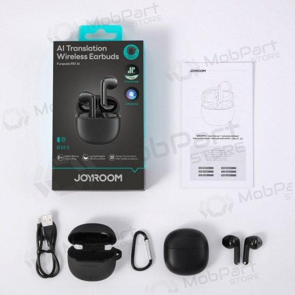 Bezvadu austiņas ar mikrofonu Joyroom JR-FB1 Bluetooth melnas