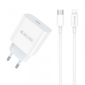 Lādētājs Jellico AK180 20W USB-C + USB-C to Lightning cable 1.0m balts