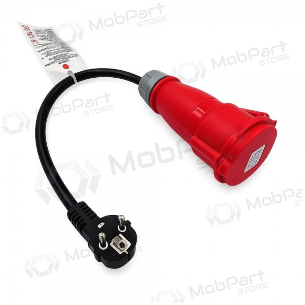 Adapteris Reach CEE 16A 400 V uz 220 V Schuko melns