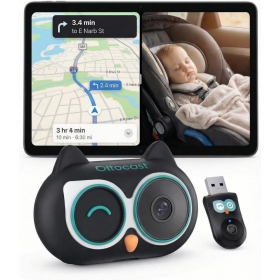 Bezvadu CarPlay adapteris Ottocast Cabin Care CA520-T ar mobilās aukles funkciju melns