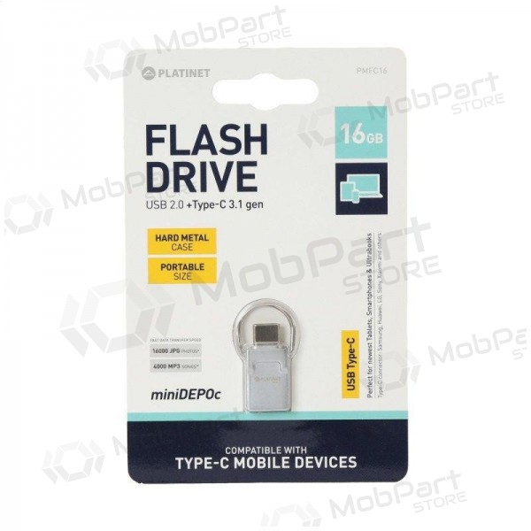 Datu nesējs Platinet 16GB Type-C + USB 2.0