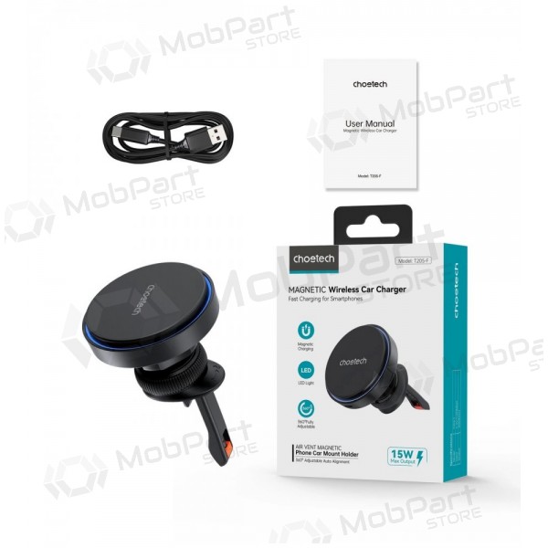 Automobilinis laikiklis-lādētājs Choetech T205-F MagSafe 15W melns