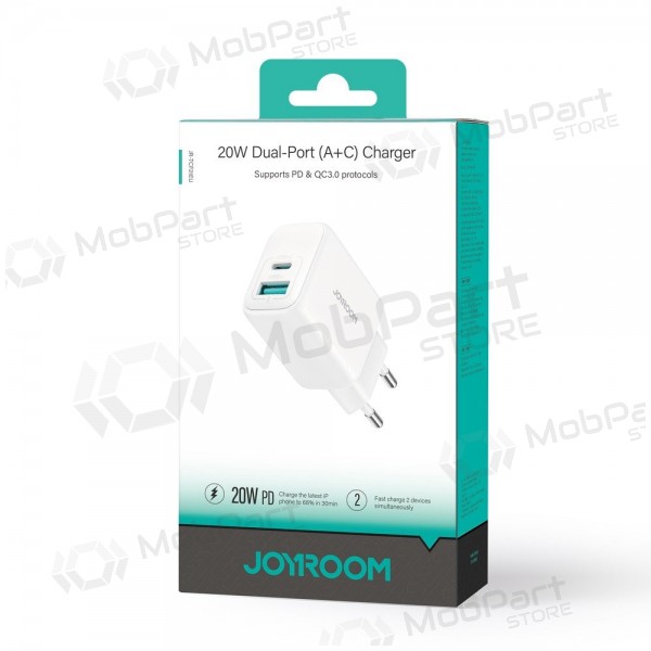 Lādētājs Joyroom JR-TCF21 USB-C/USB-A PD20W balts