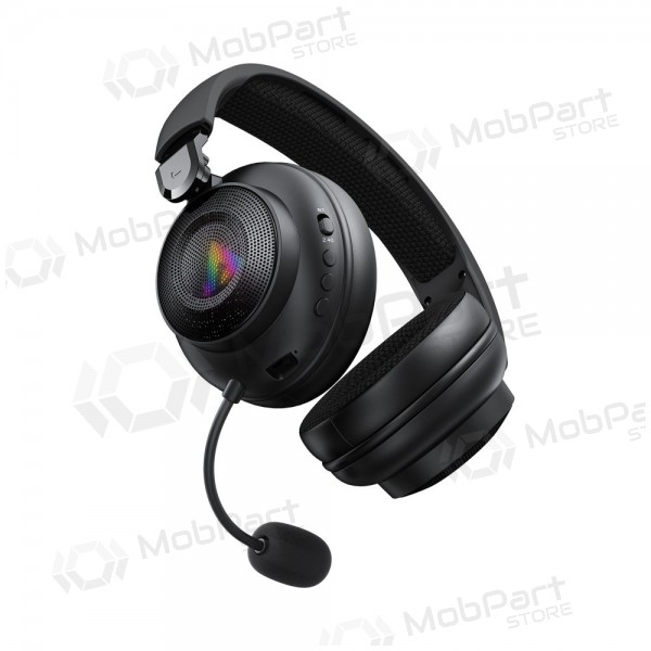 Bezvadu austiņas Acefast H15 Gaming aptverošas ar mikrofonu USB-C melnas