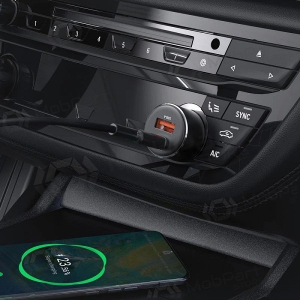 Auto lādētājs Acefast B12 60W USB-C/USB-A melns