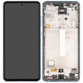 Samsung Galaxy A52 4G / A52 5G ekrāns (zils) (ar rāmīti) (OLED)