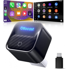 CarPlay adapteris Ottocast Mini Core bezvadu Android Auto melns