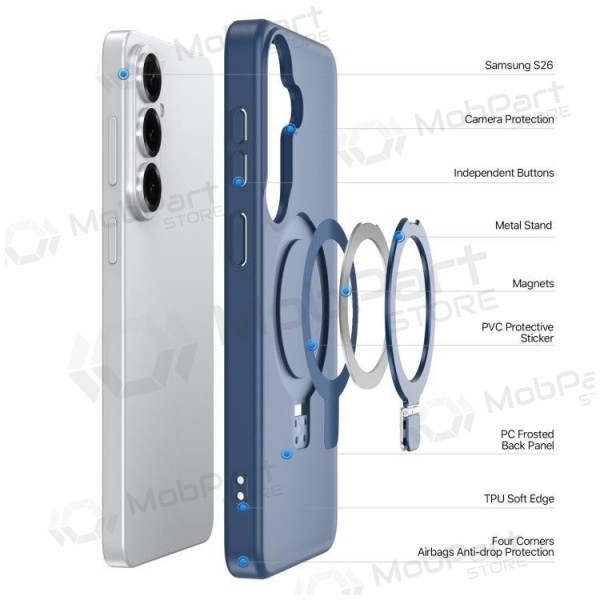Samsung Galaxy S26 maciņš - Dux Ducis Yind Magnetic Stand (tumši zils)