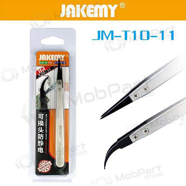 Metāla antistatisks pincete Jakemy JM-T10-11 ESD (replaceable head)