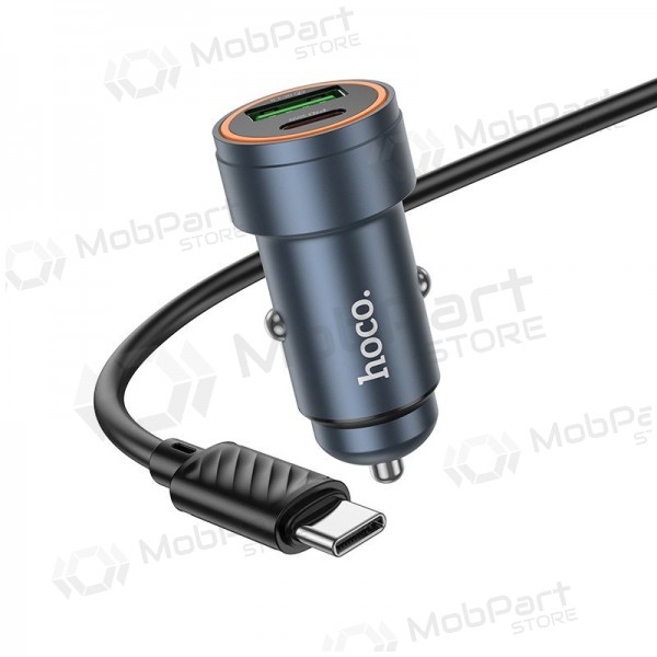 Automašīnas tālruņa lādētājs Hoco Z57A 30 W USB-C + USB-A ar USB-C kabeli 1 m