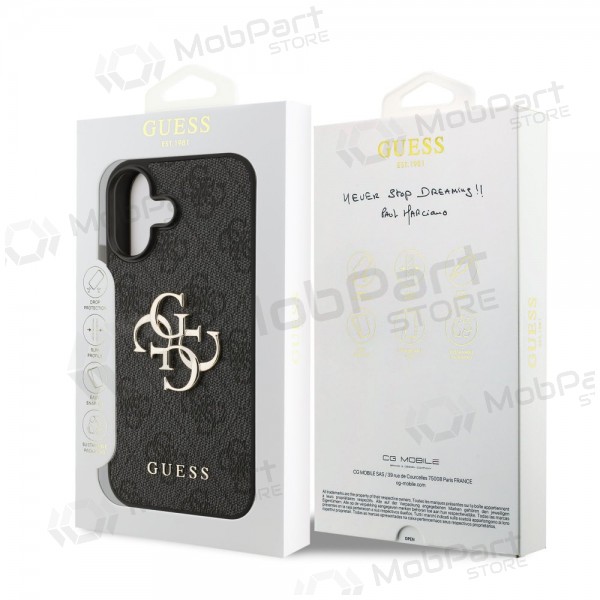 Apple iPhone 17 maciņš - Guess PU 4G Metal Logo (pelēks)