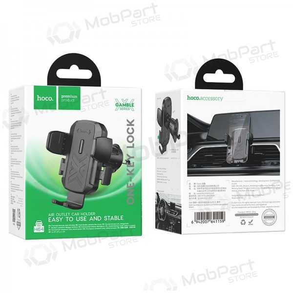 Tālruņa turētājs automobiļiem Hoco H64 (air vent) melns