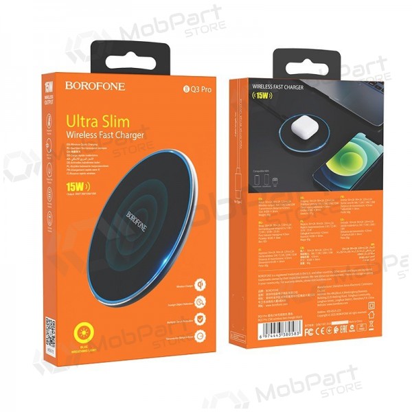 Borofone BQ3 Pro 15 W bezvadu lādētājs, melns