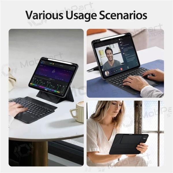 Apple iPad Pro 11 2024, 2025 maciņš ar tastatūru - Dux Ducis DK (melns)