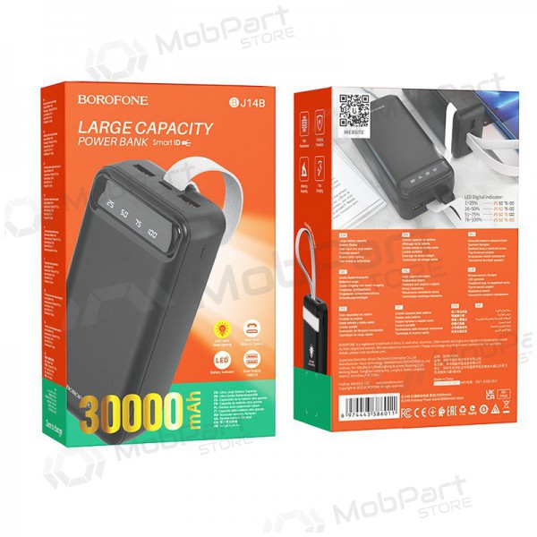 Ārējā baterija Power Bank Borofone BJ14B Freeway 30000mAh melna