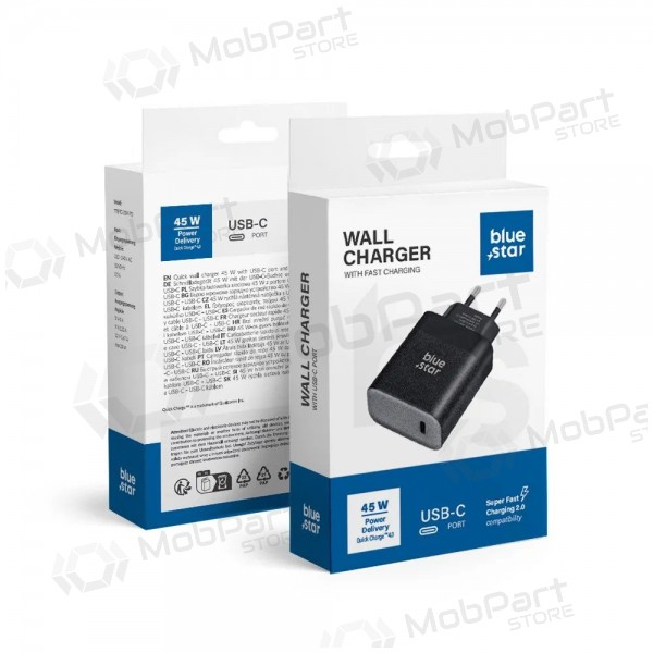 Tīkla lādētājs Blue Star TFB-TC-45W 45 W USB-C melns