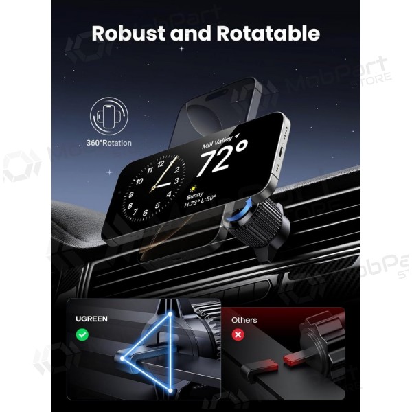 Automobilinis laikiklis-lādētājs Ugreen W708 MagSafe 15W (35970) melns