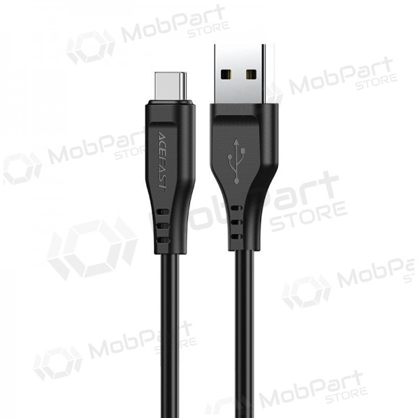 USB kabelis Acefast C3-04 USB-A to USB-C 1.2m melns