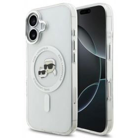 Apple iPhone 17 maciņš - Karl Lagerfeld IML K&CH Heads Metal Frame MagSafe (caurspīdīgs)