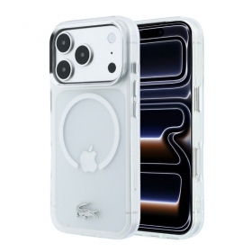 Apple iPhone 18 Pro Max maciņš - Lacoste IML Frosted Petit Pique Metal Logo MagSafe (caurspīdīgs)