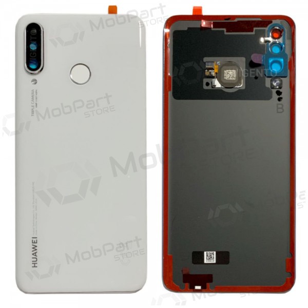 Huawei P30 Lite / P30 Lite New Edition 2020 48MP aizmugurējais baterijas vāciņš balts (Pearl White) (lietots grade B, oriģināls)