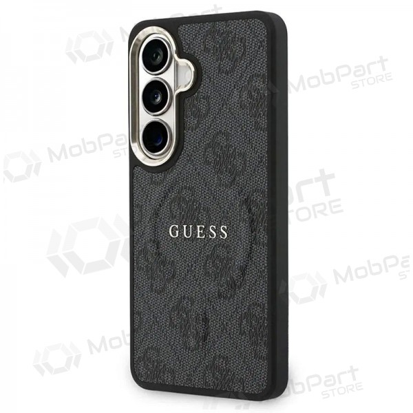 Samsung Galaxy S26 maciņš - Guess PU Leather 4G Gold Frame Magnetic (melns)