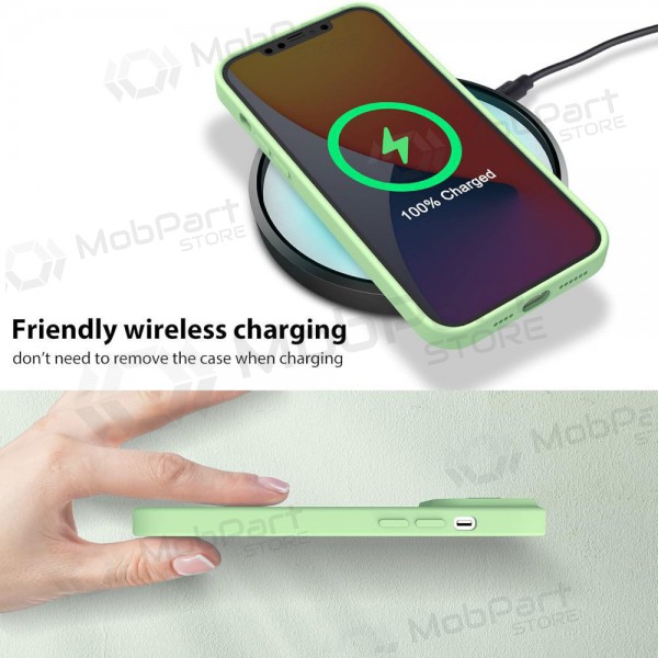 Apple iPhone 14 vāciņš „Nillkin Silicone“ (gaiši zaļš)