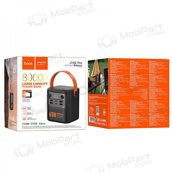 Ārējā baterija Power Bank Hoco J152 Pro PD65W 80000mAh melna