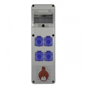 PawBol R-BOX B.SLIM-6S-28-S plastikinis skydelisar lizdais (4x16A/230V, 1x5P16A)