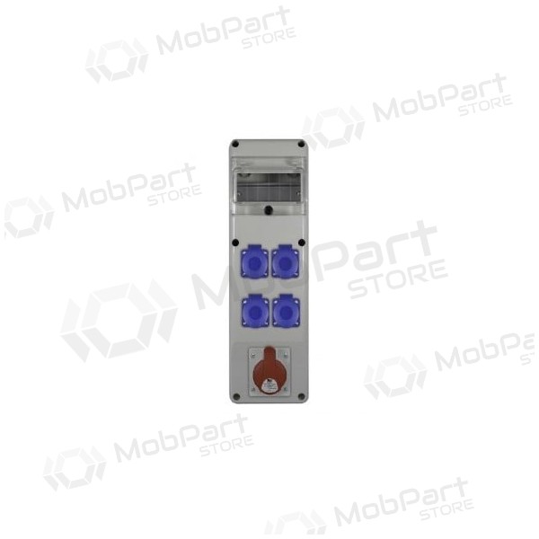 PawBol R-BOX B.SLIM-6S-28-S plastikinis skydelisar lizdais (4x16A/230V, 1x5P16A)