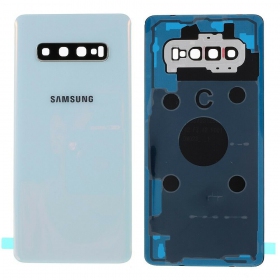 Samsung G975 Galaxy S10 Plus aizmugurējais baterijas vāciņš balts (Prism White) (lietots grade A, oriģināls)