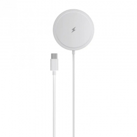 MagSafe bezvadu lādētājs Blue Star Charing Pad 15 W ar USB-C kabeli balts