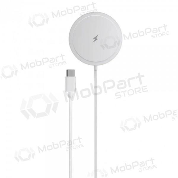 MagSafe bezvadu lādētājs Blue Star Charing Pad 15 W ar USB-C kabeli balts