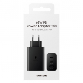 Tīkla lādētājs Samsung EP-T6530NBEGEU 65 W 2x USB-C + USB-A melns