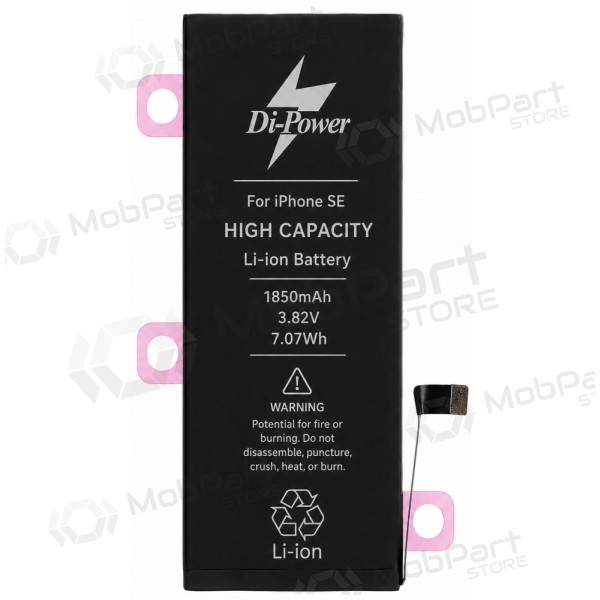 Apple iPhone SE (2016) akumulators, Di-Power 1850 mAh (palielināta ietilpība)