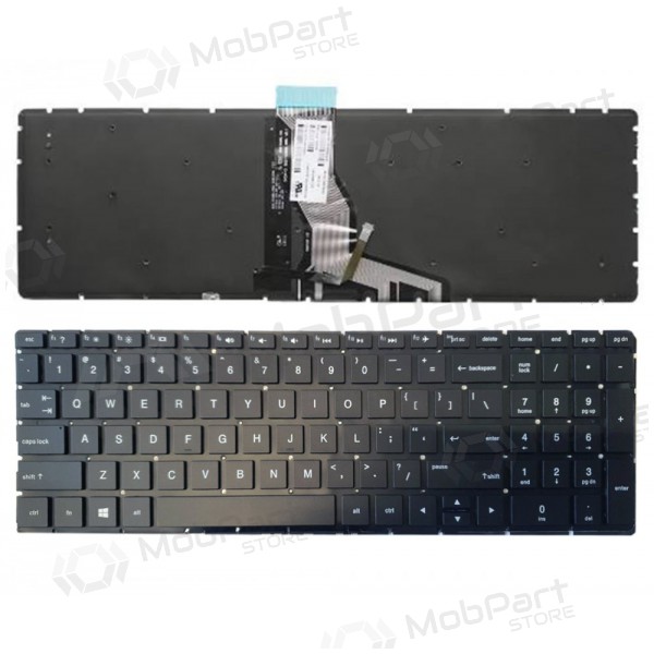 HP 250 G6, 255 G6, 256 G6, 258 G6, 15-BS with backlight (US) klaviatūra HP 250 G6, 255 G6, 256 G6, 258 G6, 15-BS with backlight (US) klaviatūra