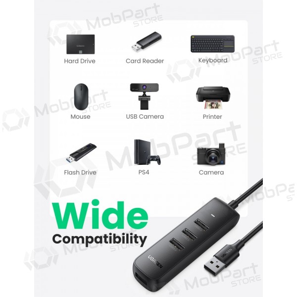 USB šakotuvas Ugreen CM416 USB-A 3.0 to 4xUSB-A 3.0 (10915) melns